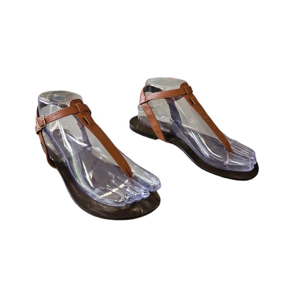 J.Crew Tabbie T-Strap Brown Sandals Women's Sz 6